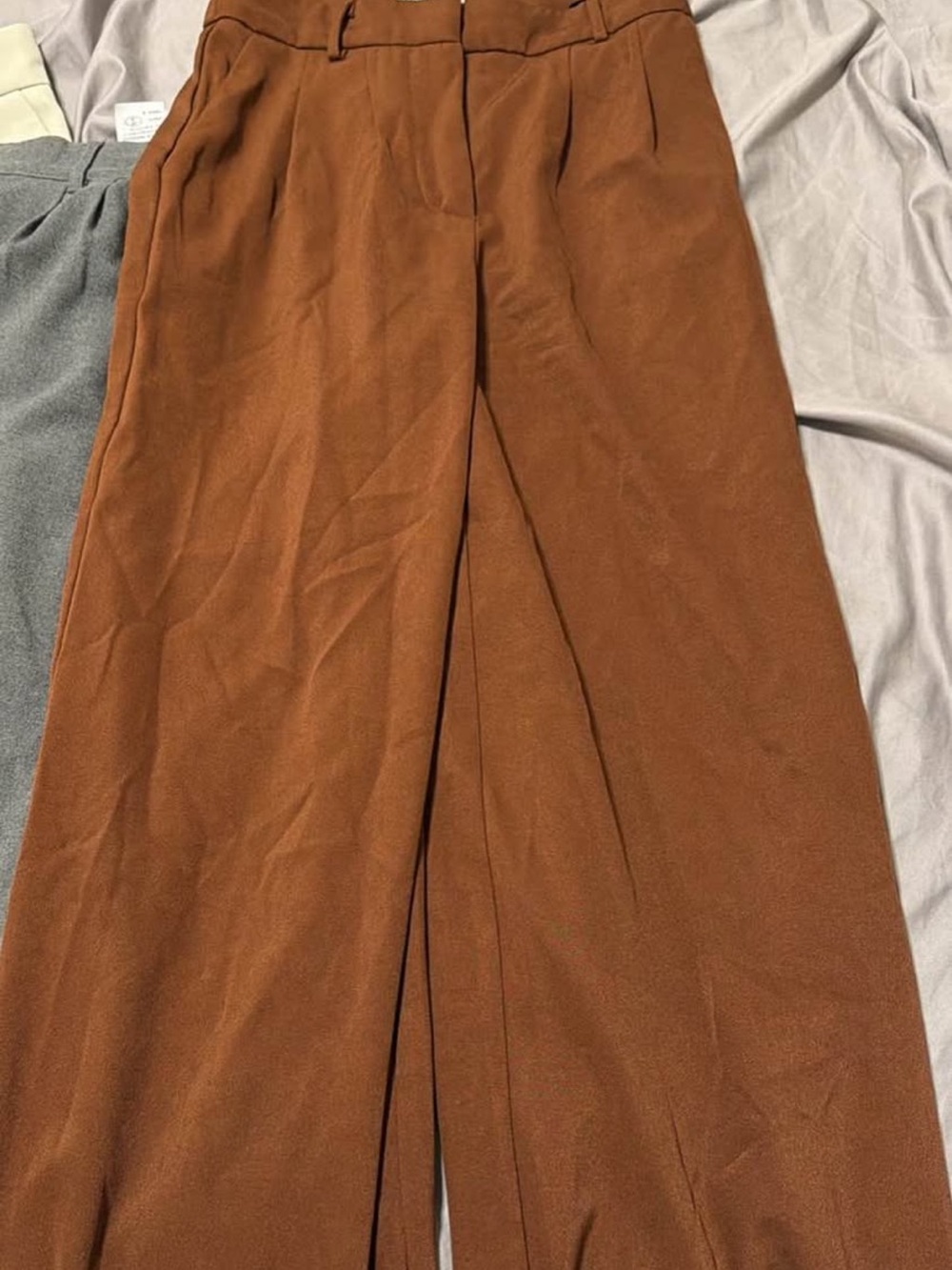 Women’s Wide-Leg Dress Pants in Rust Brown